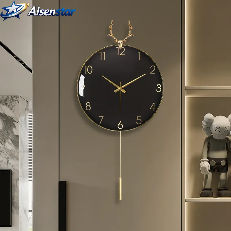 Luxury Watch Wall Clock - ساعة حائط فاخرة بتصميم اسكندنافي للمنزل،