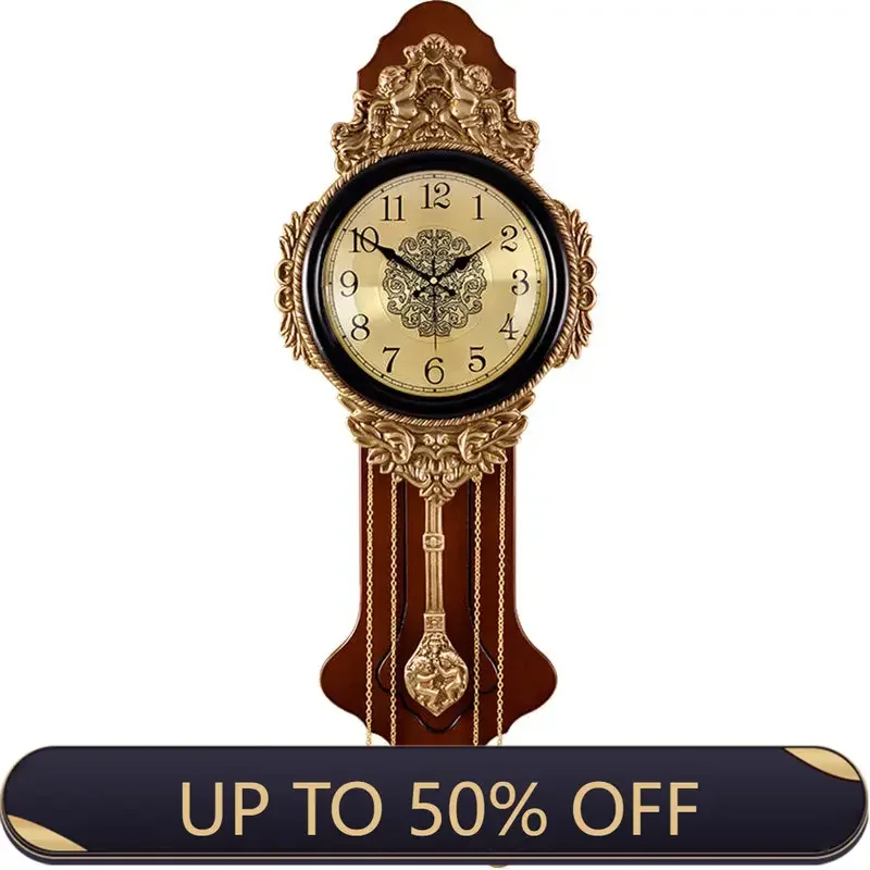 Luxury Watch Wall Clock - ساعة حائط فاخرة صامتة بتصميم خشبي