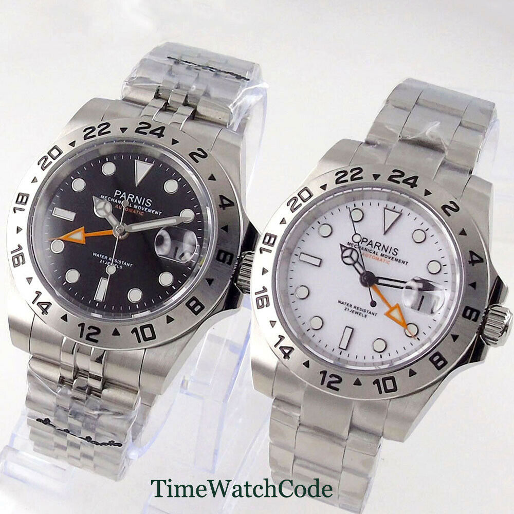 Gmt Dual Timezone Watch - ساعة بارنيس الأوتوماتيكية من زجاج الياقوت