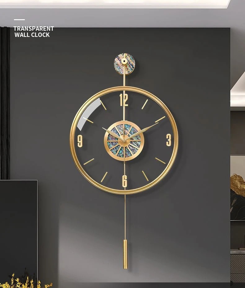 Luxury Watch Wall Clock - سبيكة صدف ساعة حائط صامتة الحديثة