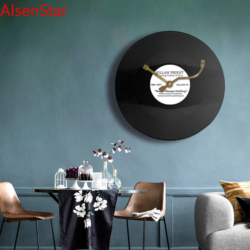 Luxury Watch Wall Clock - ساعة حائط إبداعية بتصميم أسطوانة فينيل