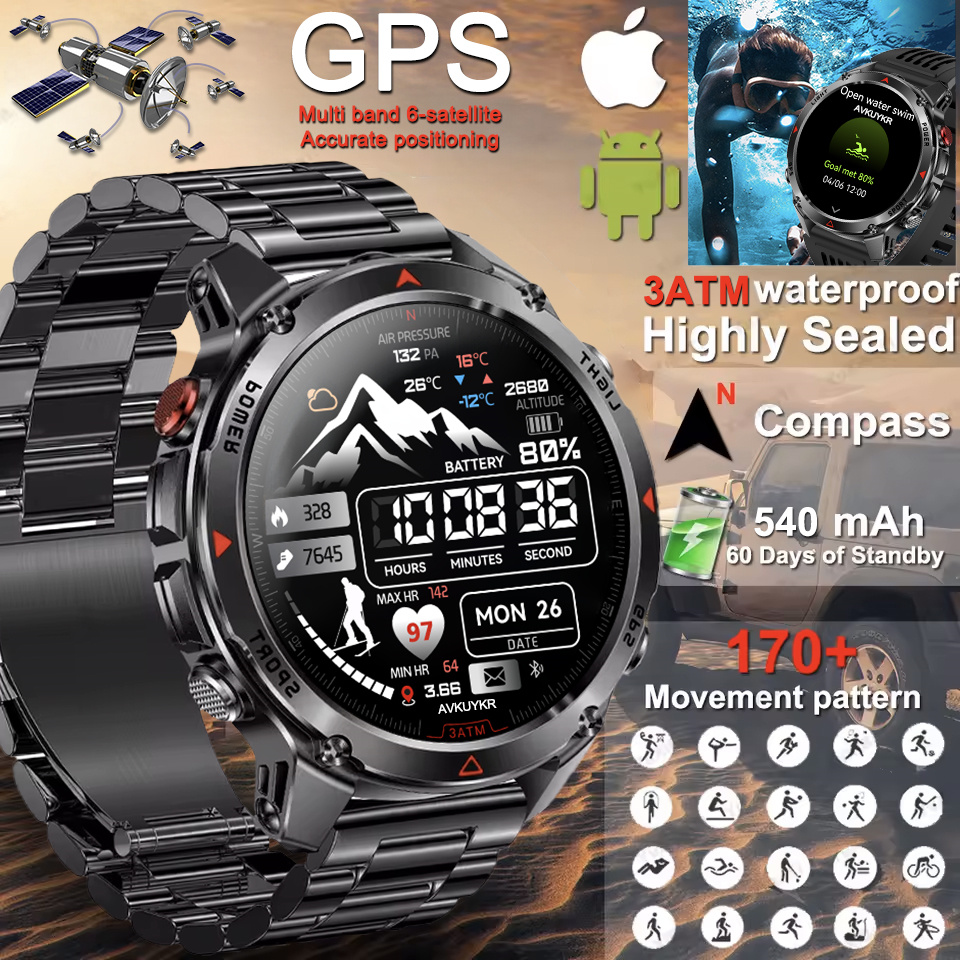 Gmt Dual Timezone Watch - مغامرة GPS SmartWatch المدمج في متعدد