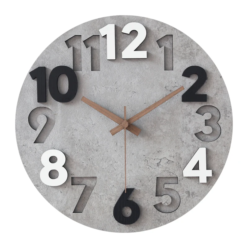 Luxury Watch Wall Clock - الحديث ثلاثية الأبعاد ساعة حائط الخشب