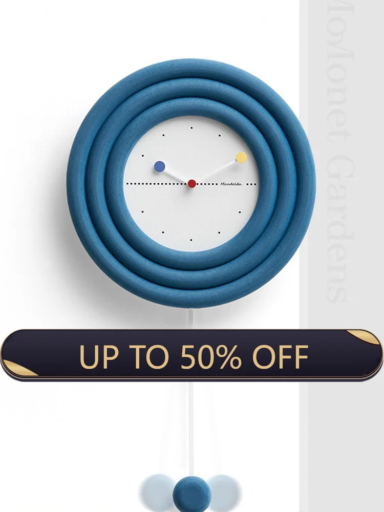 Luxury Watch Wall Clock - ساعة حائط نورديك بندولية بتصميم عصري