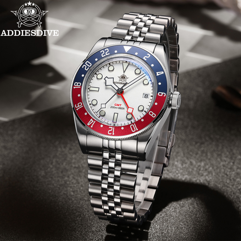 Addiesdive 39 مللي متر ساعة يد - مراجعة Gmt Dual Timezone Watch وسعره