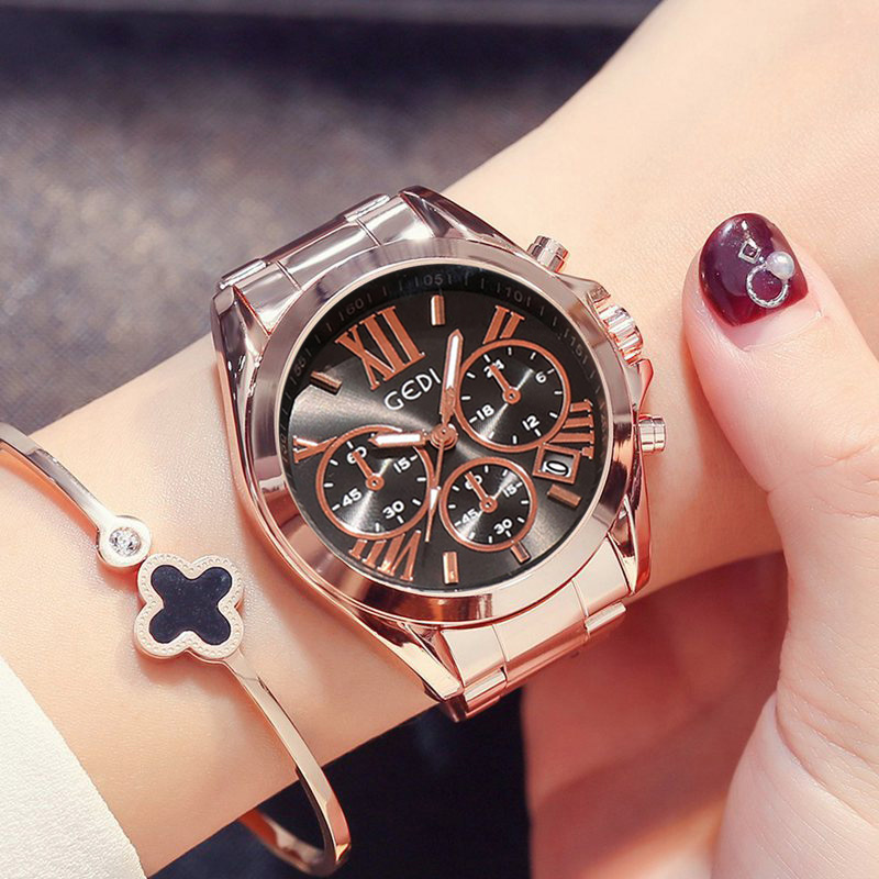 الفاخرة ارتفع الذهب المرأة ساع - مراجعة Luxury Watch Unique وسعره