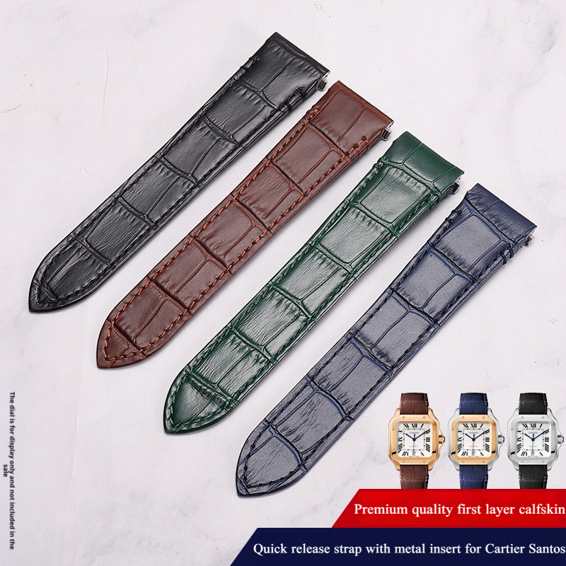 حزام ساعة عالي الجودة من جلد ا - مراجعة Cartier Watch Santos وسعره