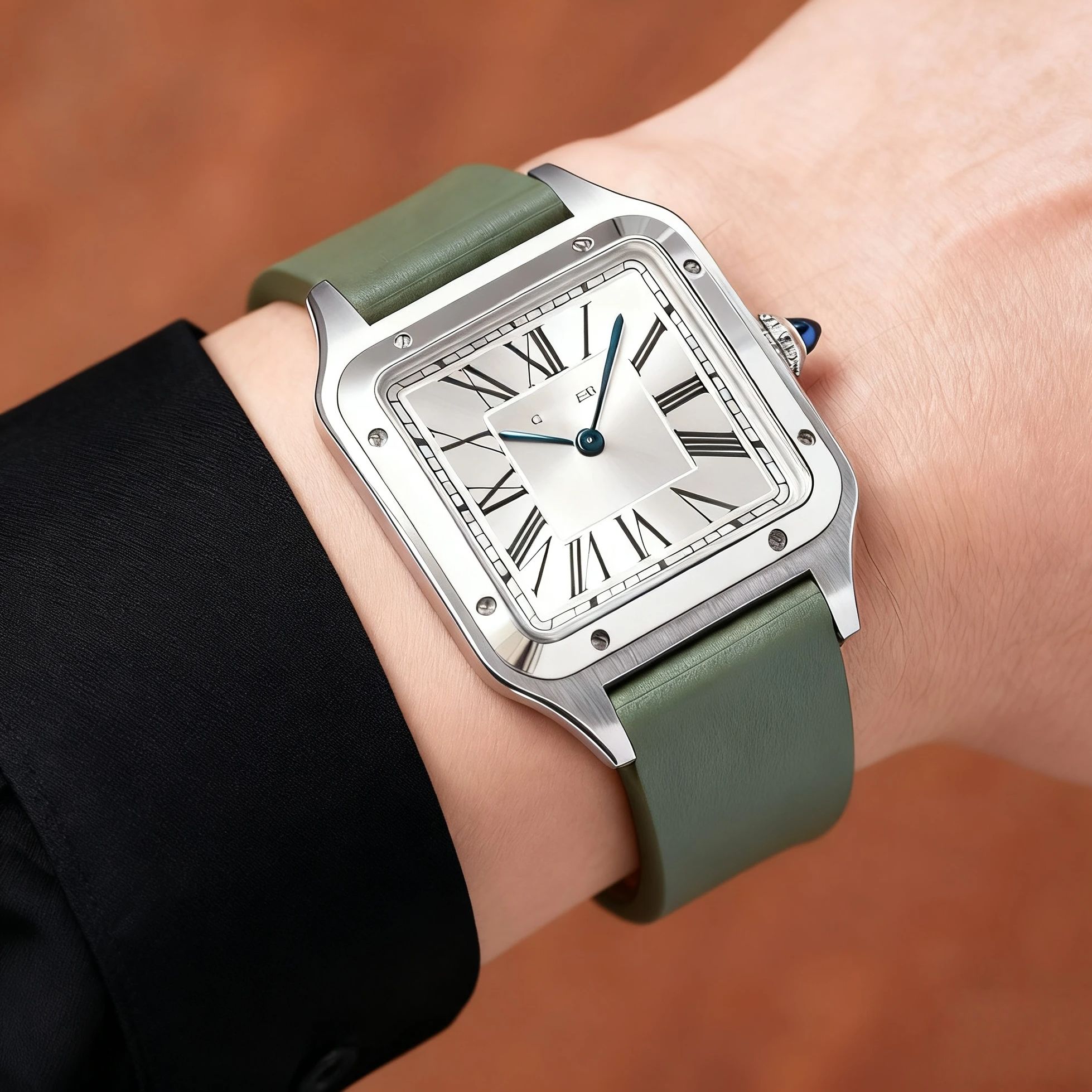 حزام ساعة مطاطي FKM سريع الفك  - مراجعة Cartier Watch Santos وسعره
