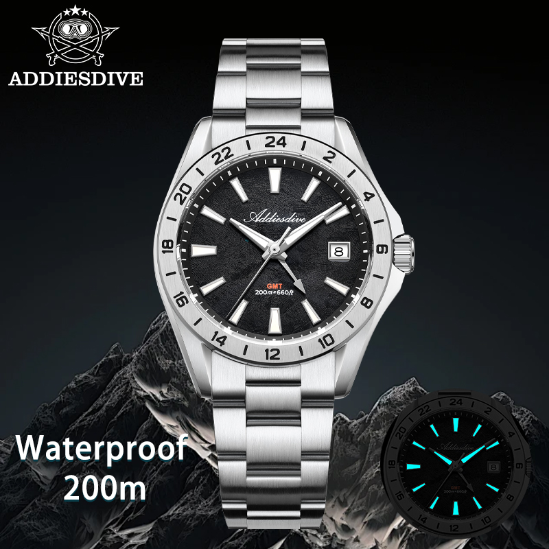 ساعة رجالية أنيقة من ADDIESDIV - مراجعة Gmt Dual Timezone Watch وسعره