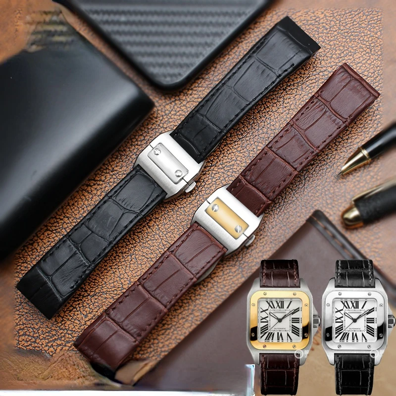 جلد طبيعي حزام الساعات لكارتيي - مراجعة Cartier Watch Santos وسعره