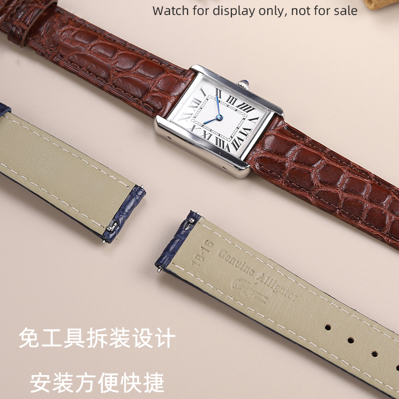 حزام تمساح أصلي 16*17 18 19 21 - مراجعة Cartier Watch Santos وسعره