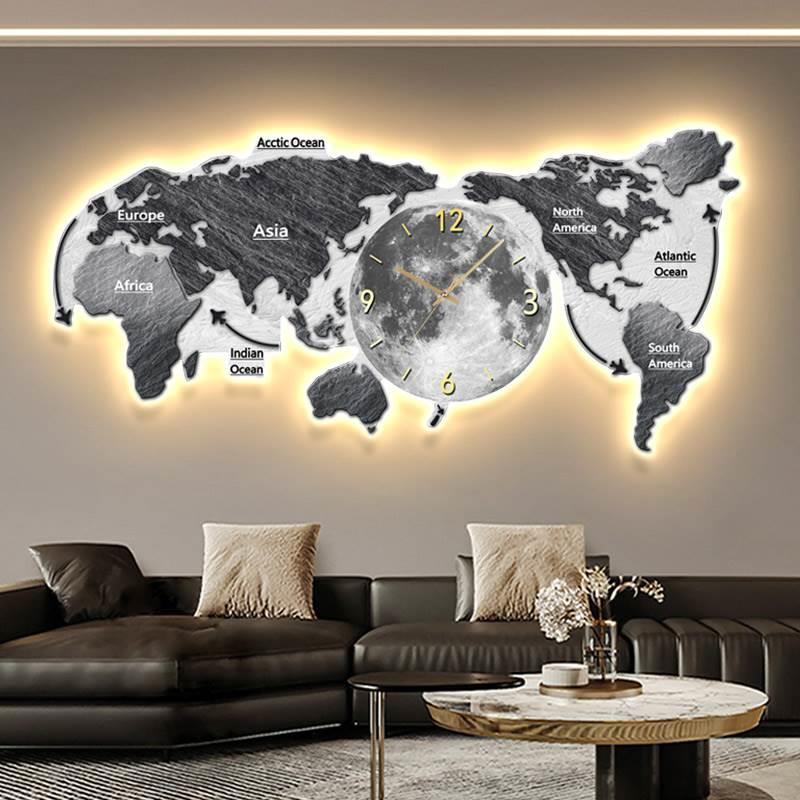 ساعة حائط مضيئة بتصميم خريطة ا - مراجعة Luxury Watch Wall Clock وسعره