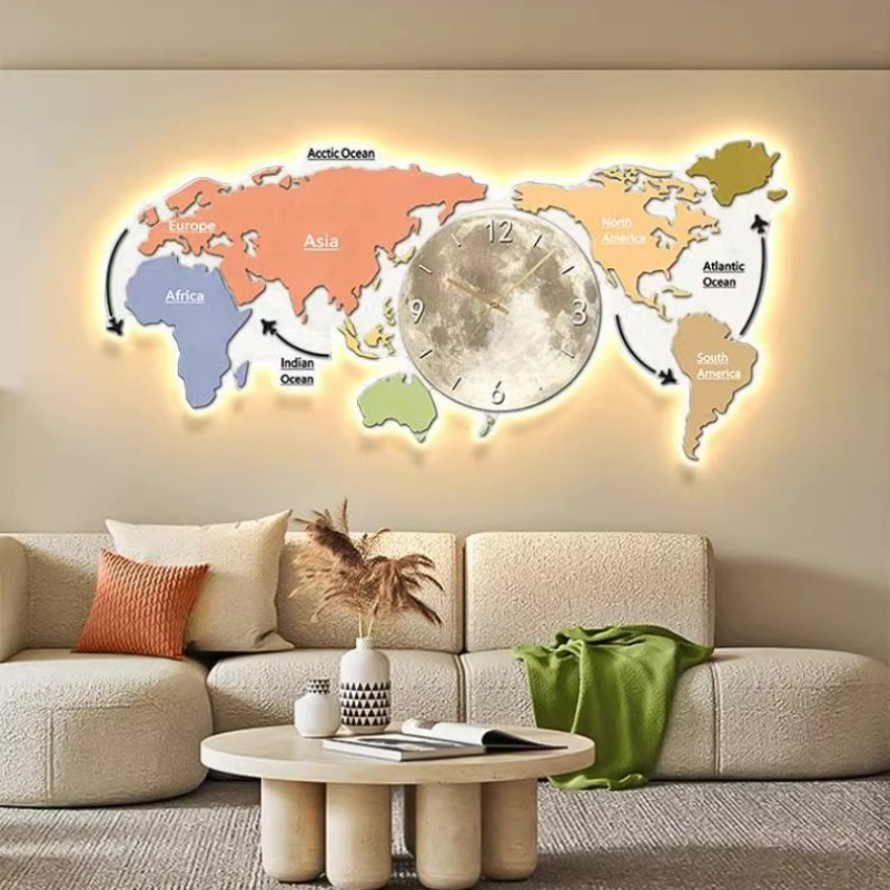 ساعة حائط مضيئة بتصميم خريطة ا - مراجعة Luxury Watch Wall Clock وسعره
